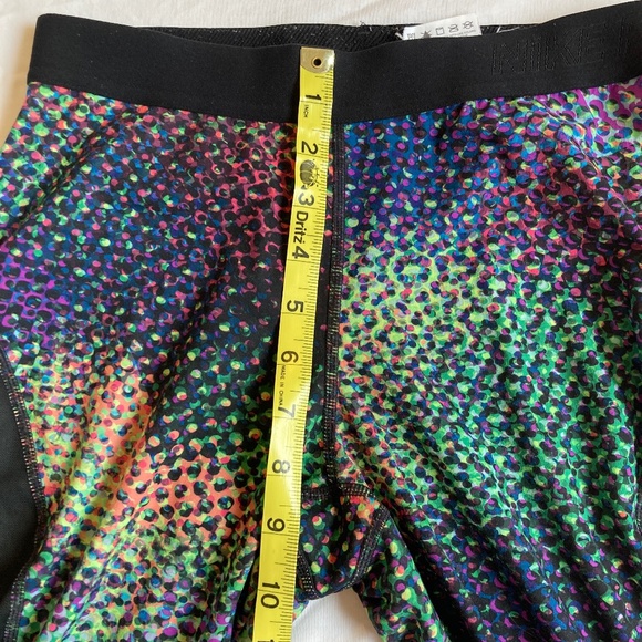 Nike Rainbow Polka Dot Mesh Leggings Medium - Picture 6 of 9